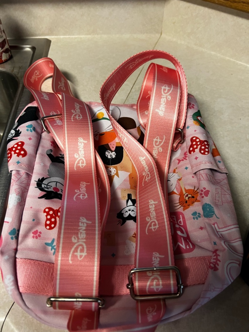 Disney Pink Cat Pattern Mini Backpack - Picture 2 of 3